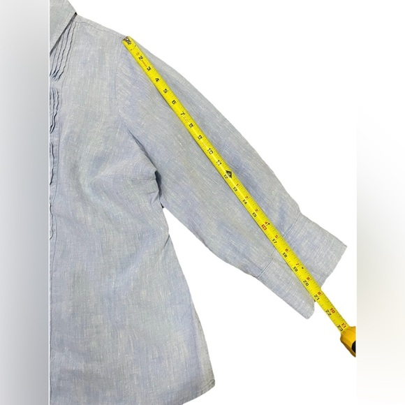 Coldwater Creek 100% Linen Pintuck Zip Front Blouse 2X Lagenlook - Picture 7 of 9